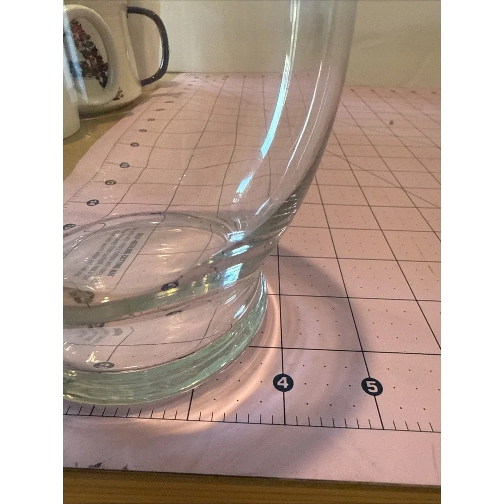 Clear Glass Flower or Candle Vase H 7